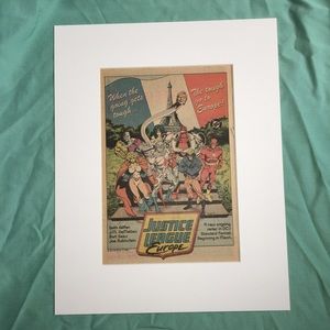 Justice League Europe comic Art matted DC Comics